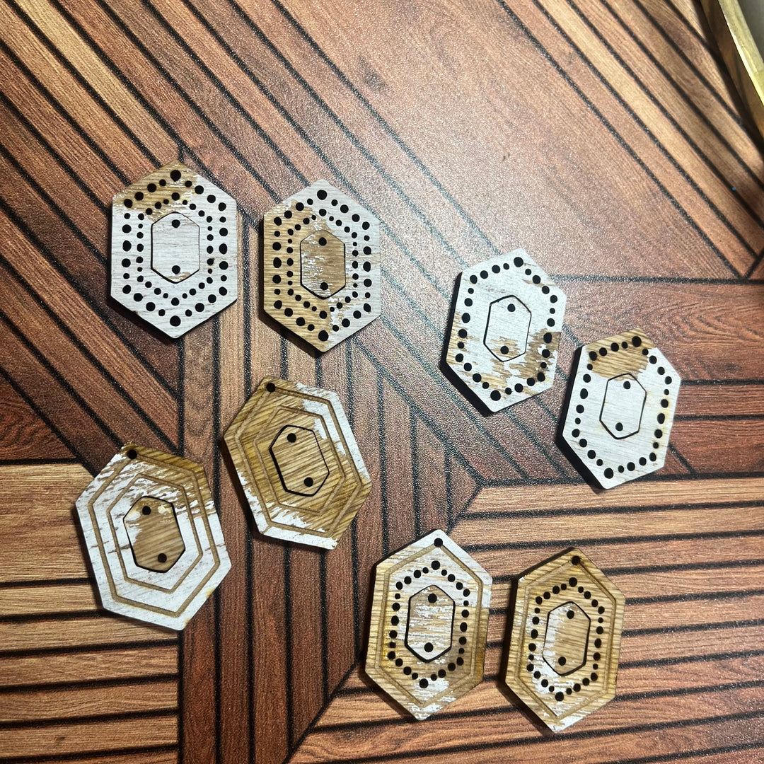 Geometric Hexagon with Connector - 4 STYLES (1 Pair)