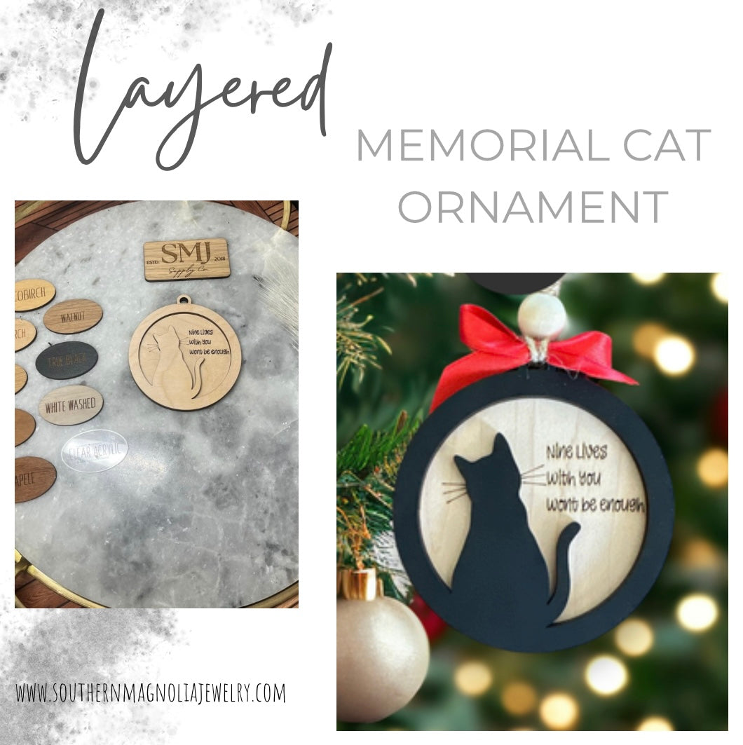 Layered Ornament - Memorial Cat (1 Ornament)