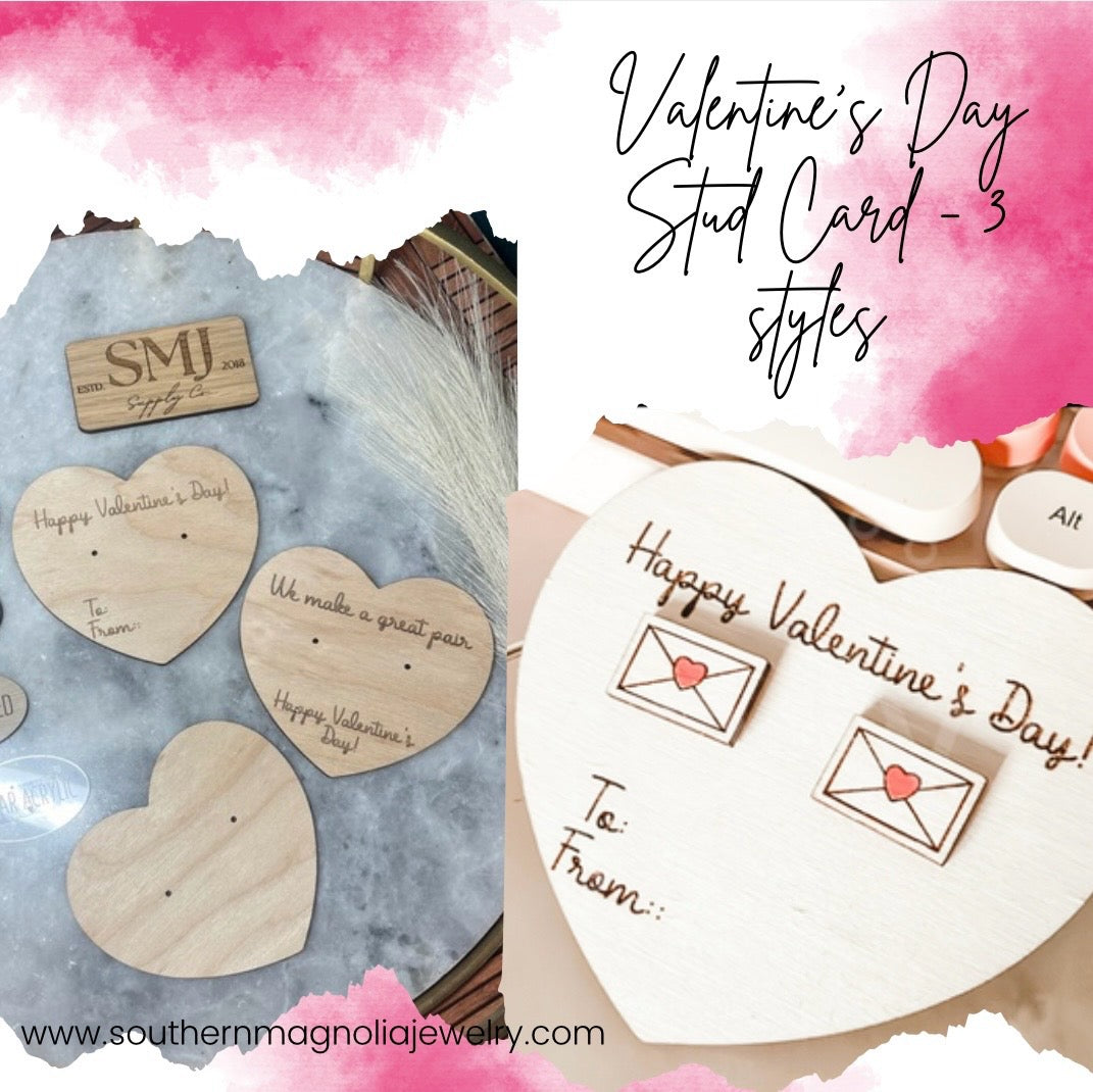 Valentine’s Day Stud Cards - 3 STYLES (1 Pair)