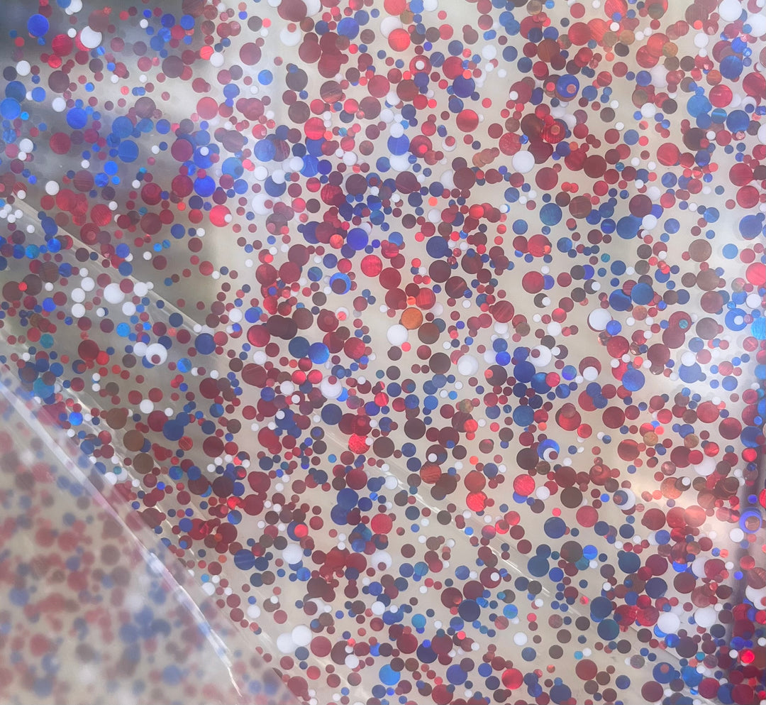 Chunky Glitter (Red/White/Blue) - Printed Acrylic Blanks (Numerous Styles)