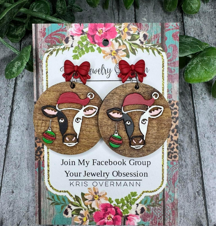 SMJ Christmas on the Farm Dial with Cow (2 STYLES) - Digital File - NO PHYSICAL PRODUCT