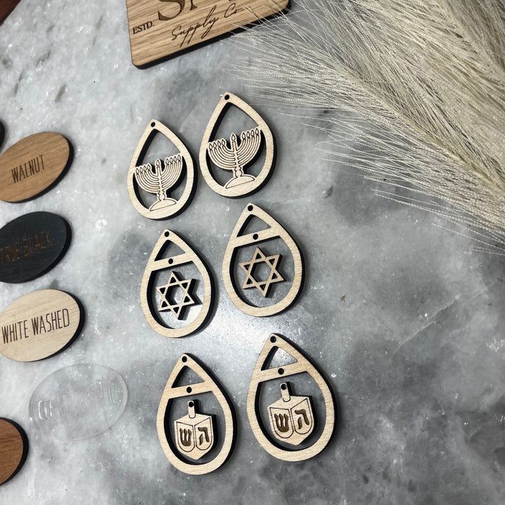 Hanukkah Teardrop - 3 STYLES (1 Pair)