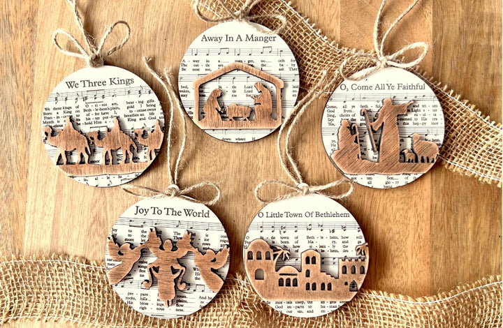 Layered Hymnal Sheet Music Ornament - 5 STYLES (1 Ornament)