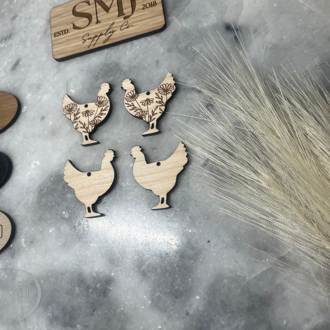 Floral Chicken Cutout - 2 STYLES (1 Pair)