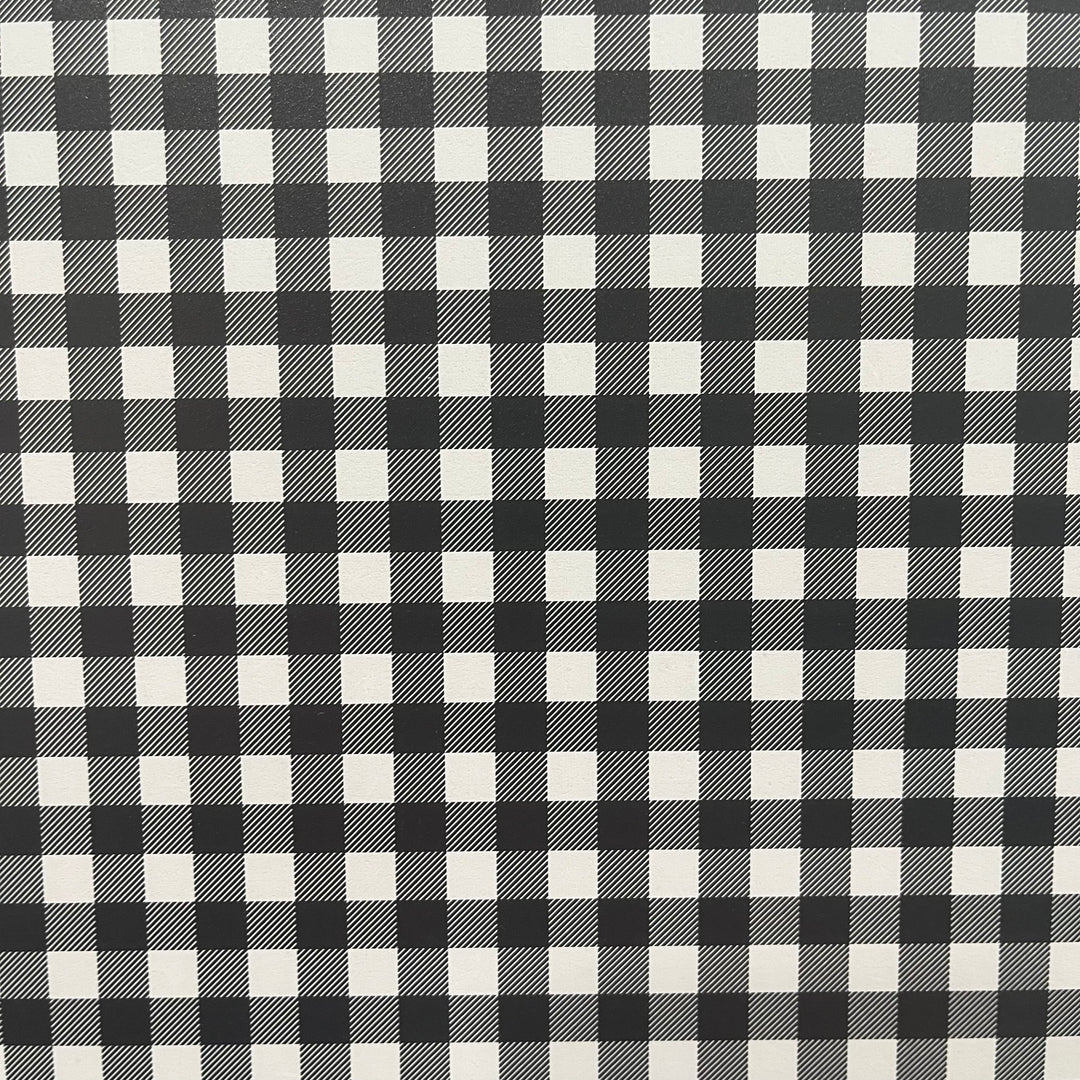 Black + White Gingham - Printed Wood Blanks (Numerous Styles)