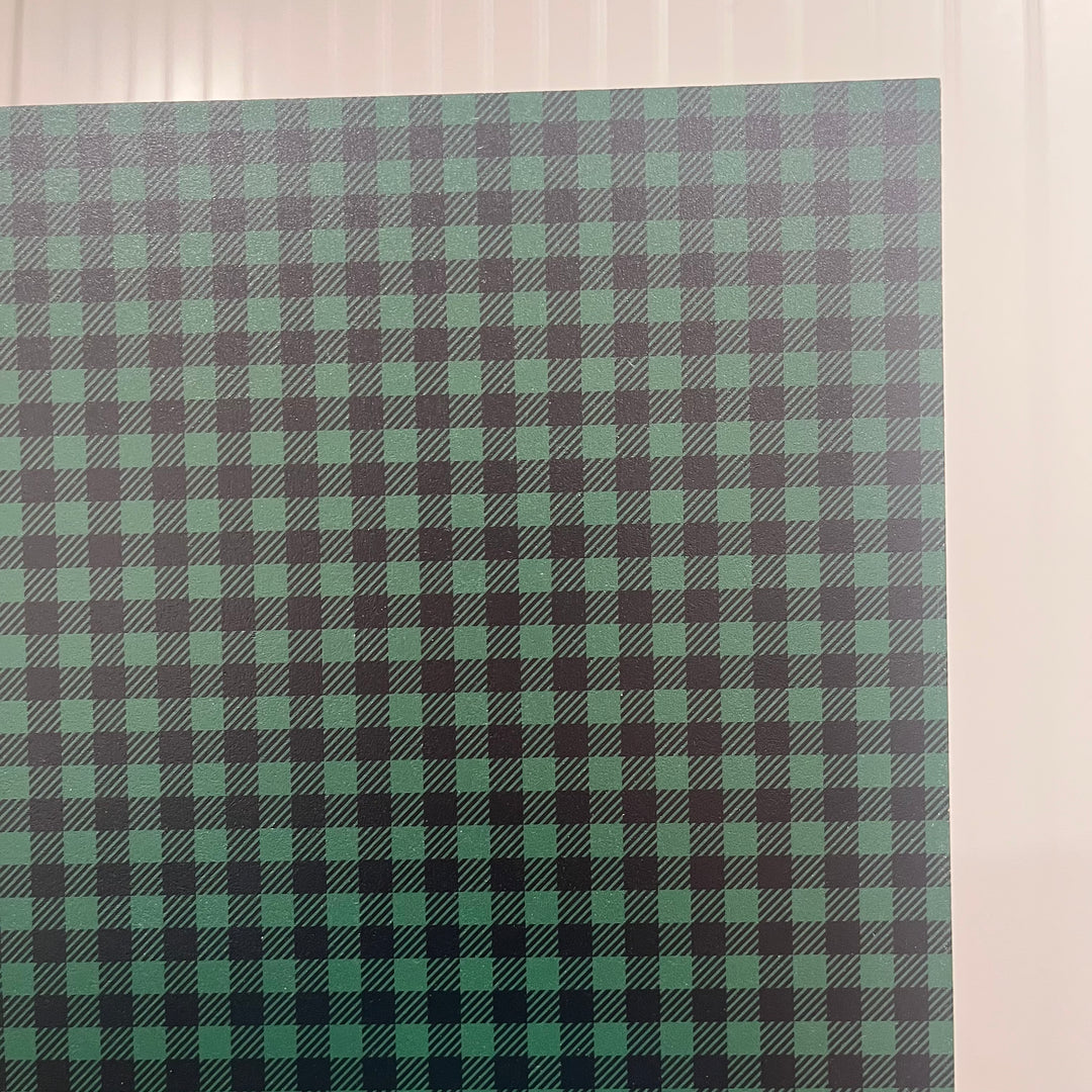 Green + Black Gingham - Printed Wood Blanks (Numerous Styles)