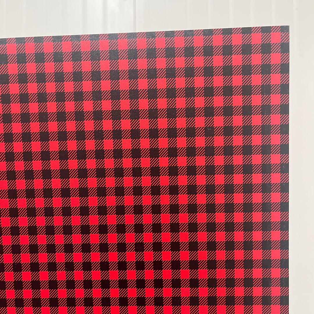 Red + Black Gingham - Printed Wood Blanks (Numerous Styles)