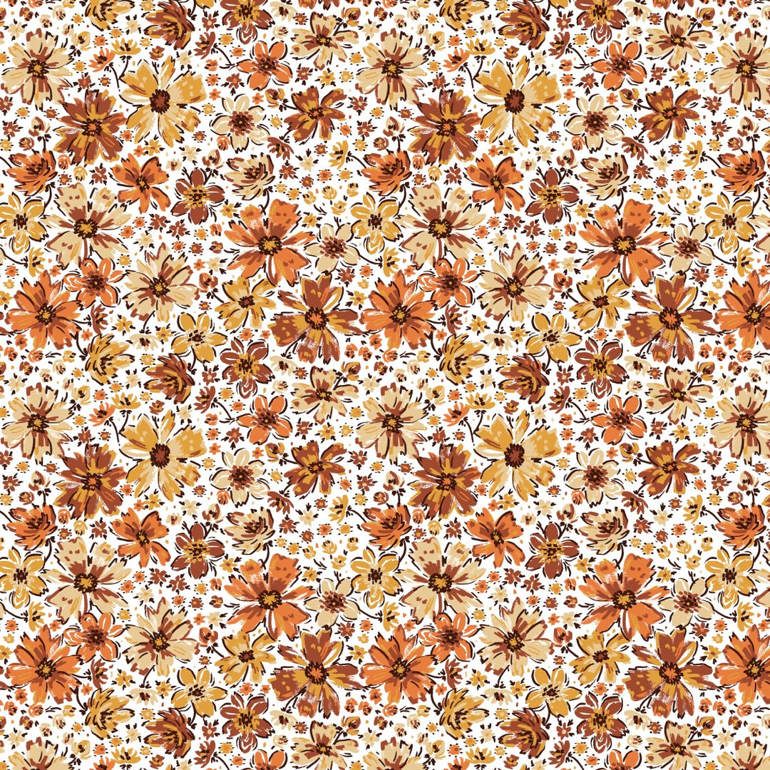 Granny’s Retro Fall Floral - Printed Wood Blanks (Numerous Styles)