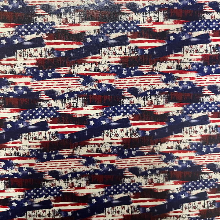 Scattered American Flag - Printed Wood Blanks (Numerous Styles)